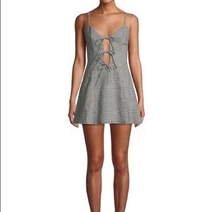 Lovers + Friends Beth Gingham Tie-Front mini dress